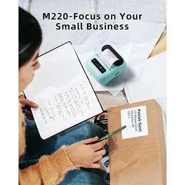 Phomemo M220 Label Maker, New Flagship 3.14 Inch Bluetooth Thermal Label Printer for Barcode, Address, Labeling, Mailing, File Folder, Portable Maker Easy to Use, Support with Smart Phone&PC