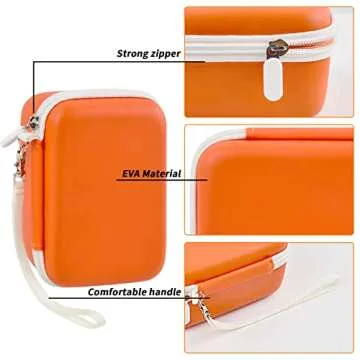 casmilee Travel Case Compatible with Yoto Mini – Kids Audio & Music Player, Holder Bag for Children’s Speaker Plays Audiobook Cards - Orange