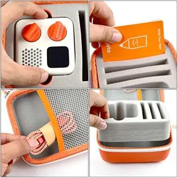casmilee Travel Case Compatible with Yoto Mini – Kids Audio & Music Player, Holder Bag for Children’s Speaker Plays Audiobook Cards - Orange