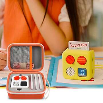 casmilee Travel Case Compatible with Yoto Mini – Kids Audio & Music Player, Holder Bag for Children’s Speaker Plays Audiobook Cards - Orange