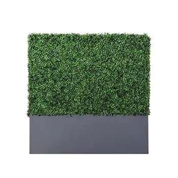 AGPL New Generation Artificial Hedge Green Wall with Dark Gray 201 Stainless Steel Planter Box (48" H 48" W12 D)