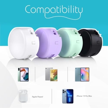 Bibicord Portable Wall Charger with Retractable Lightning Cable & 2500 mAh Battery (Provide 60% Coverage) 3-in-One Accessory Compatible iPhone 14/14 Pro Max/13/13 Pro Max/12/12 Pro