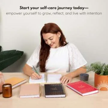 Daily Self Care Journal for Women - A5, Wellness Journal with Prompts - Goal Journal for Happiness,Mindfulness,Productivity & Personal Development - Reduce Stress & Improve Mental Health - Pink