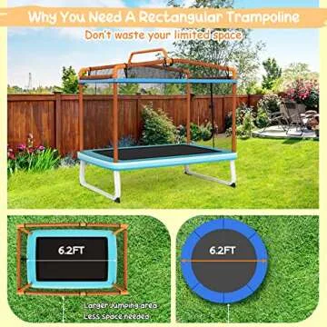 GYMAX Kids ASTM Approved Trampoline with Swing & Bar