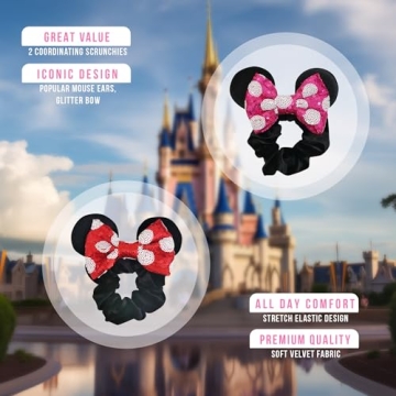 Cute Styla Hair Mouse Ear Scrunchies 2pk Velvet