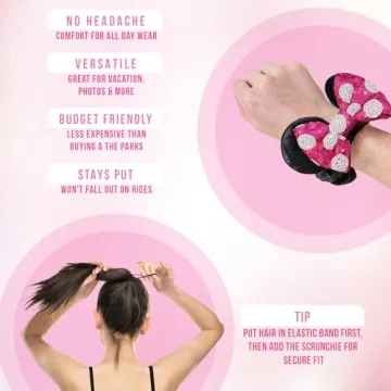 Cute Styla Hair Mouse Ear Scrunchies 2pk Velvet