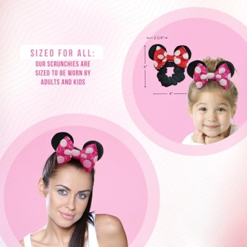 Cute Styla Hair Mouse Ear Scrunchies 2pk Velvet