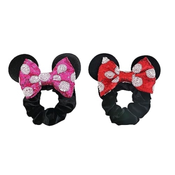 Cute Styla Hair Mouse Ear Scrunchies 2pk Velvet