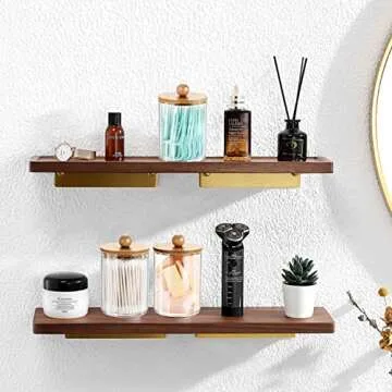 Amolliar Qtip Dispenser Apothecary Jars with Bamboo Lids - 12 oz Clear Plastic Vanity Makeup Organizer Storage Canister - Bathroom Accessories for Q-Tips, Cotton Swab, Cotton Ball, Floss (2)