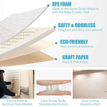 WASAIT Faux Brick 3D Wall Panels - Easy Stick & Peel