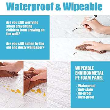 WASAIT Faux Brick 3D Wall Panels - Easy Stick & Peel