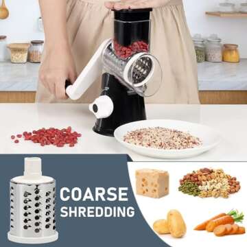KEOUKE Rotary Cheese Grater - Safe & Efficient Kitchen Tool.