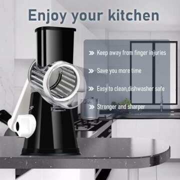 KEOUKE Rotary Cheese Grater - Safe & Efficient Kitchen Tool.