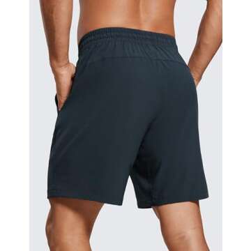 CRZ YOGA Men's Linerless Workout Shorts - 7'' Quick Dry for Running Sports Athletic Gym with Pockets...