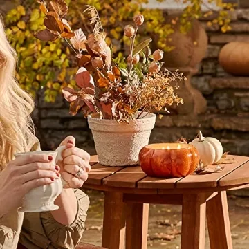 Thymes Pumpkin Laurel Candle - Luxury Autumn Gift for Home Decor