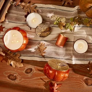Thymes Pumpkin Laurel Candle - Luxury Autumn Gift for Home Decor