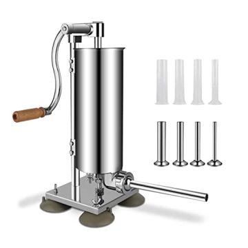 BANGERSMILE Sausage Stuffer - Stainless Steel Sausage Maker, 3L 7LBS Vertical Meat Sausage Stuffing ...