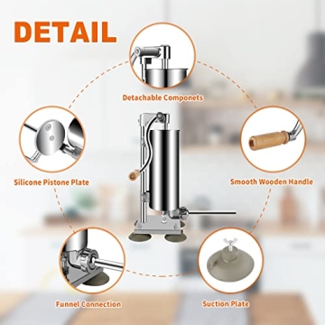 BANGERSMILE Sausage Stuffer - Premium Stainless Steel Meat Maker