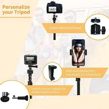 TINOSP 10" Selfie Ring Light with 61" Tripod Stand & 2 Cell Phone Holders for Zoom/Makeup, Dimmable Led Ring Light with Remote Compatible with YouTube/Live/Tiktok/Instagram, Fit for Gopro & Camera