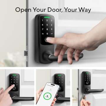ULTRALOQ Latch 5 World's First Built-in WiFi Smart Lock with Fingerprint, 5-in-1 Keyless Entry Door ...