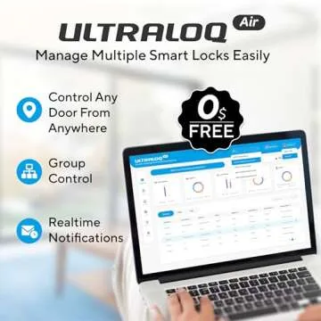 ULTRALOQ Latch 5 World's First Built-in WiFi Smart Lock with Fingerprint, 5-in-1 Keyless Entry Door Lock with Touch Digital Keypad, App Control, Black