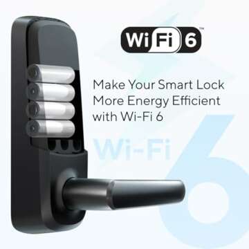 ULTRALOQ Latch 5 World's First Built-in WiFi Smart Lock with Fingerprint, 5-in-1 Keyless Entry Door Lock with Touch Digital Keypad, App Control, Black