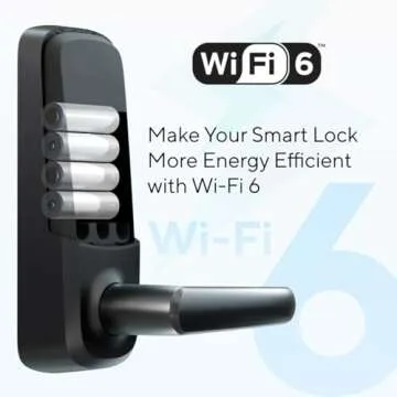ULTRALOQ Latch 5 World's First Built-in WiFi Smart Lock with Fingerprint, 5-in-1 Keyless Entry Door Lock with Touch Digital Keypad, App Control, Black