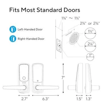 ULTRALOQ Latch 5 World's First Built-in WiFi Smart Lock with Fingerprint, 5-in-1 Keyless Entry Door Lock with Touch Digital Keypad, App Control, Black