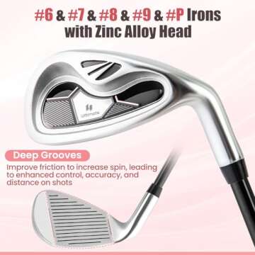 Tangkula 9/10 Pieces Women's Complete Golf Clubs Set Right Hand, Includes 460cc Alloy #1 Driver & #3 Fairway Wood & #4 Hybrid & #6/#7/#8/#9/#P Irons, Putter, Golf Club Set