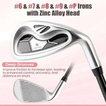 Tangkula 9/10 Pieces Women's Complete Golf Clubs Set Right Hand, Includes 460cc Alloy #1 Driver & #3 Fairway Wood & #4 Hybrid & #6/#7/#8/#9/#P Irons, Putter, Golf Club Set
