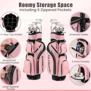 Tangkula 9/10 Pieces Women's Complete Golf Clubs Set Right Hand, Includes 460cc Alloy #1 Driver & #3 Fairway Wood & #4 Hybrid & #6/#7/#8/#9/#P Irons, Putter, Golf Club Set