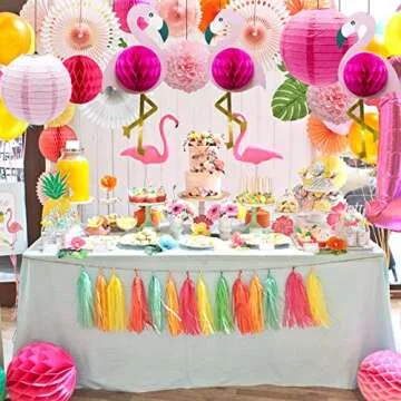 Tropical Pink Flamingo Party Decorations for Celebrations