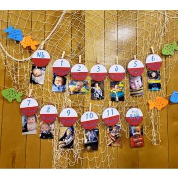 JeVenis 12 Month Fishing Photo Banner Ofishally One Photo Banner The Big One Photo Banner The Big One Banner Fishing Birthday Decoration for 1st birthday decoration