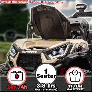 sopbost Kids UTV 24V Electric Vehicle with Remote Control
