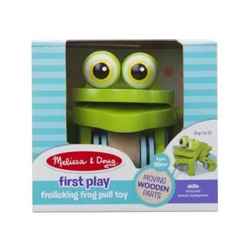 Melissa & Doug First Play Frolicking Frog Wooden Pull Toy - Developmental Duck Pull Toy For Toddlers Ages 1+