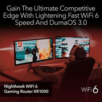 NETGEAR XR1000-100NAR Nighthawk AX5400 5.4Gbps 6-Stream Pro Gaming WiFi 6 Router - Certified Refurbished