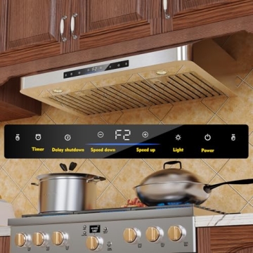 Under Cabinet Range Hood 30 Inch,900 CFM Stainless Steel Kitchen Stove Vent Hood with 4 Speed Exhaust Fan Gesture Sensing/Touch/Remote Control