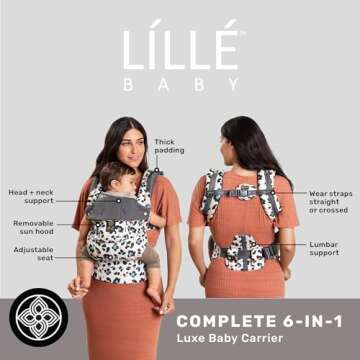 LÍLLÉbaby Complete 6-in-1 Ergonomic Baby Carrier Infant to Toddler with Lumbar Support (7-45 Pound...