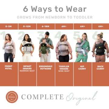 LÍLLÉbaby Complete 6-in-1 Ergonomic Baby Carrier Infant to Toddler with Lumbar Support (7-45 Pounds), 360 Degree Baby Wearing, Inward and Outward Facing (Desert Leopard)