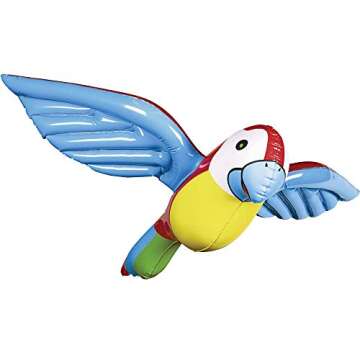 Amscan Multicolor Plastic Inflatable Parrots - 23", Premium Tropical Bird Decorations for Parties, Beach & Home, Pack of 1