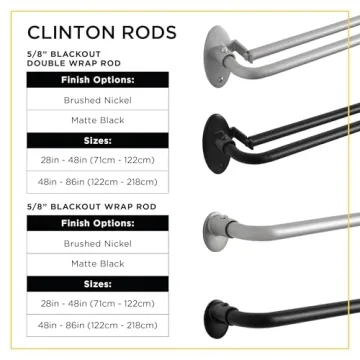 Eclipse Clinton Curtain Rods for Adjustable Blackout Windows