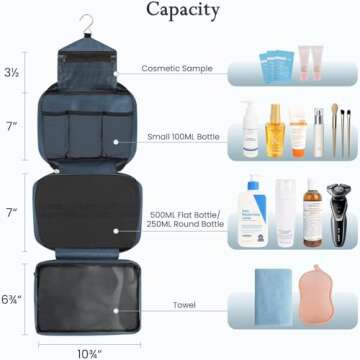 Maliton Hanging Toiletry Bag for Men & Women Travel