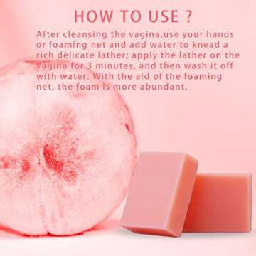 Yoni Soap Bars For Women Vaginal Wash, 2 PCS Organic Handmade Yoni Bar Soap Feminine Wash Soap Natural Yoni Wash Vaginial Deodorants, Ph Balance - Vaginal Care Rose Soap with Bubble Net 3.53 oz