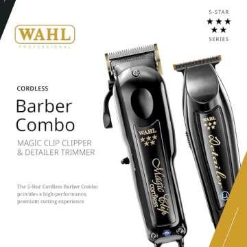 Wahl Professional Cordless Barber Combo Includes Magic Clip Blending Clipper and Detailer Li Trimmer...