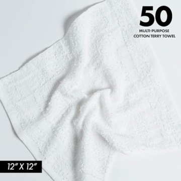 100% Cotton Terry Towels Pack of 50 Cloths for Cleaning