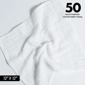100% Cotton Terry Towels Pack of 50 Cloths for Cleaning
