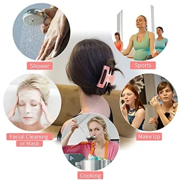 Multi-Color Large Hair Claw Clips, Banana Tortoise Shell Barrettes Celluloid French Leopard Print Hair Jaw Clips for Women and Girls (6 Pack)