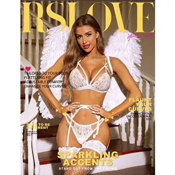 RSLOVE Women Lace Garter Lingerie Set - Plus Size Comfort