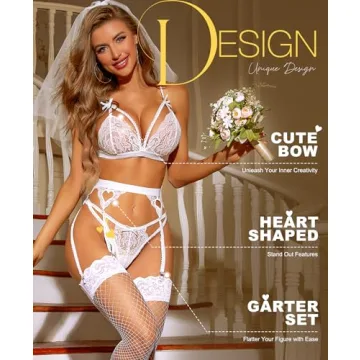 RSLOVE Women Lace Garter Lingerie Set - Plus Size Comfort