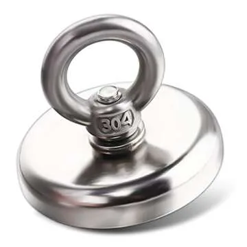 MIKEDE Strong Neodymium Fishing Magnets 6 Pack, 100 lbs(45KG) Pulling Force Rare Earth Magnet with Countersunk Hole Eyebolt Diameter 1.26 inch(32 mm) for Retrieving in River and Magnetic Fishing